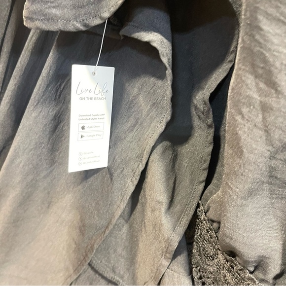 Cupshe Black Lace Trim Swim Coverup - Picture 6 of 7